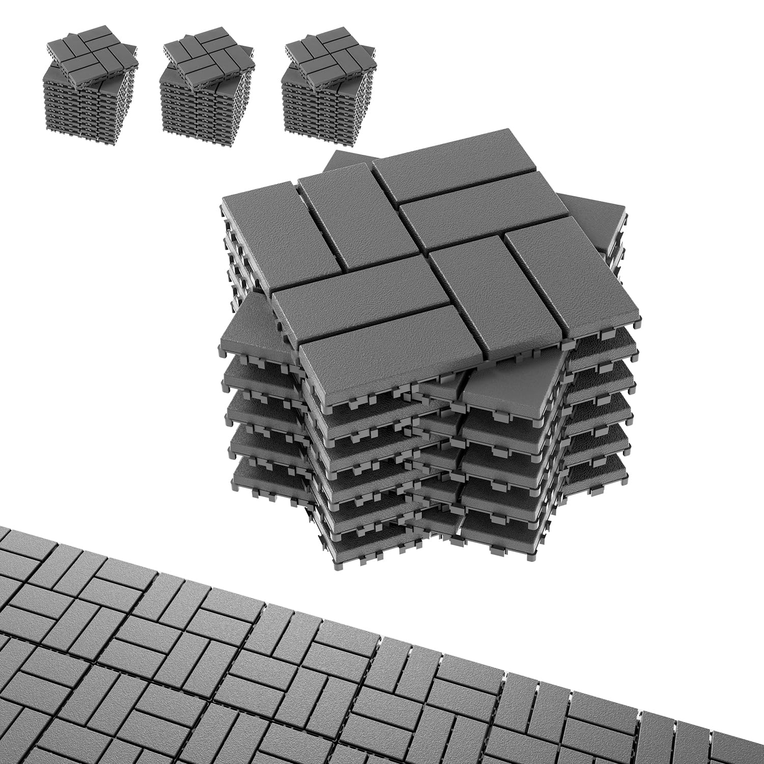 Interlocking Deck Tiles for Stylish Outdoor Spaces - 44 Pack