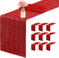 Sequin Table Runner 12 x 72 in 10 Pack Red - Party Ready