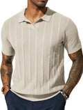 PJ PAUL JONES Mens Polo Shirts Regular Fit Textured V-Neck