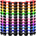 72 Pack 12 Color Neon Sunglasses Party Favors Bulk - Bright Retro Set