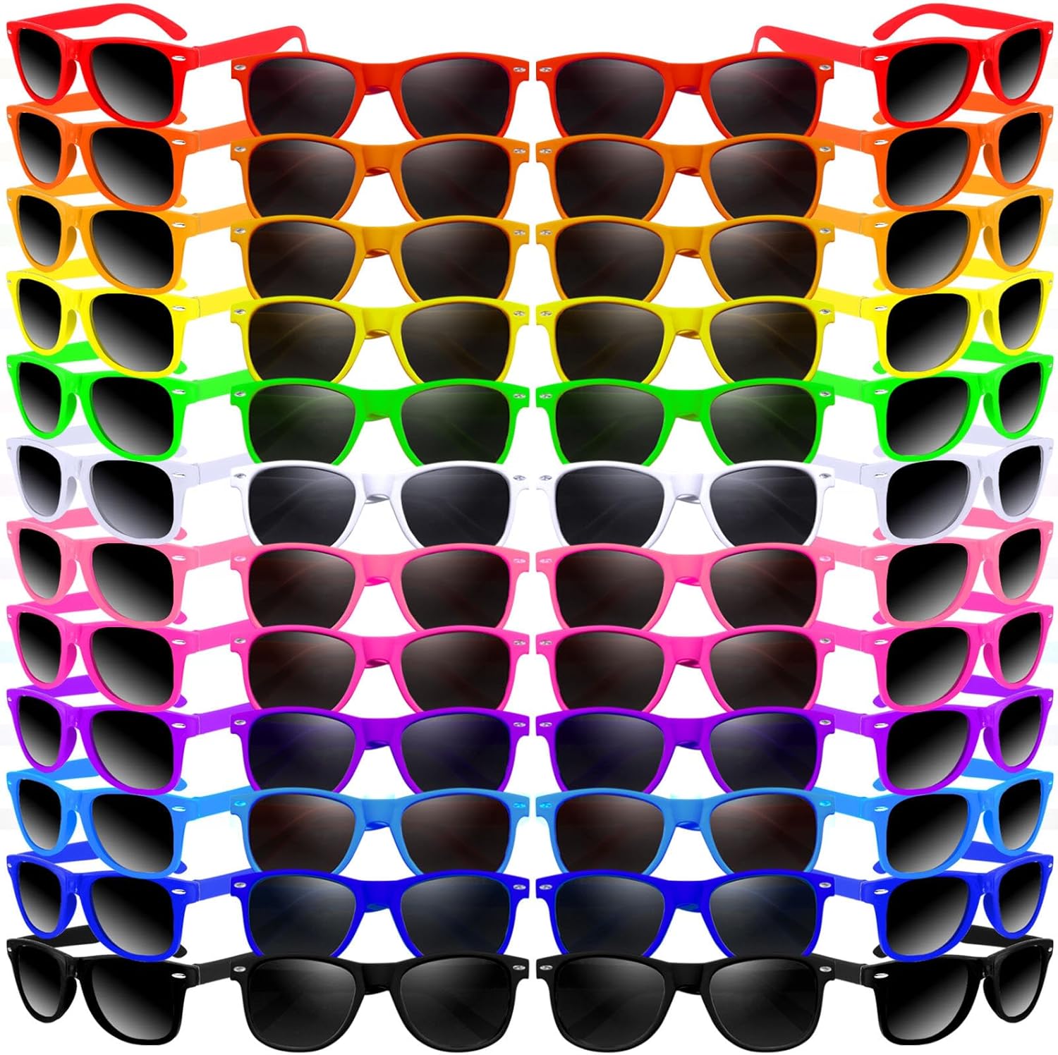 72 Pack Neon Sunglasses Party Favors for Colorful Fun