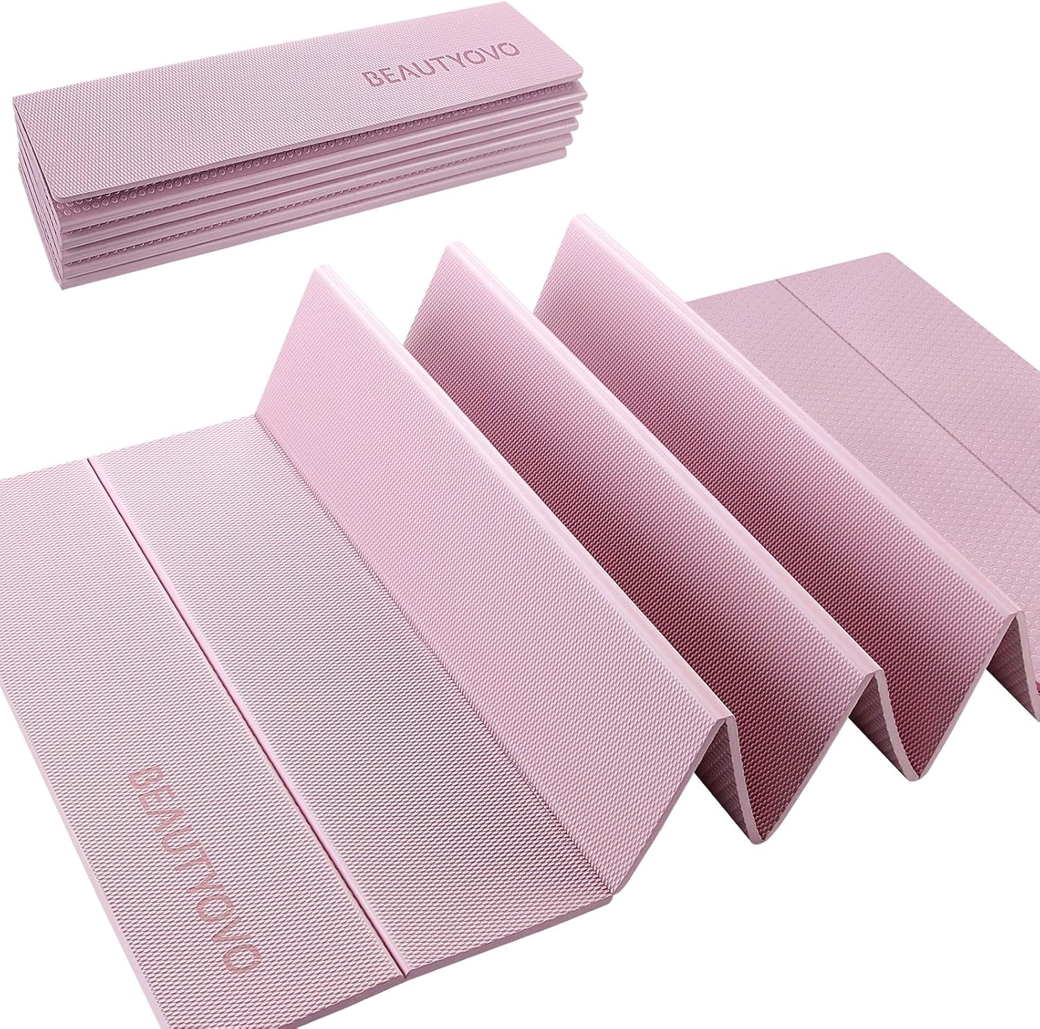 BEAUTYOVO 8mm Foldable Yoga Mat: Non-Slip & Portable