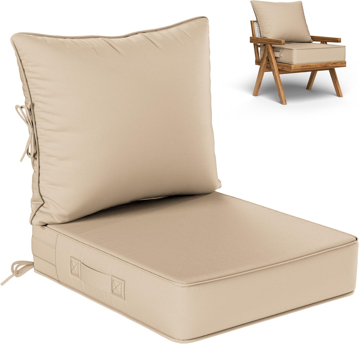 Outdoor Seat Cushion Set for Patio Furniture - Waterproof & Durable