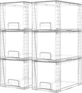 Stackable Acrylic Storage Drawers 6 Pack - Clear Under-Sink & Pantry