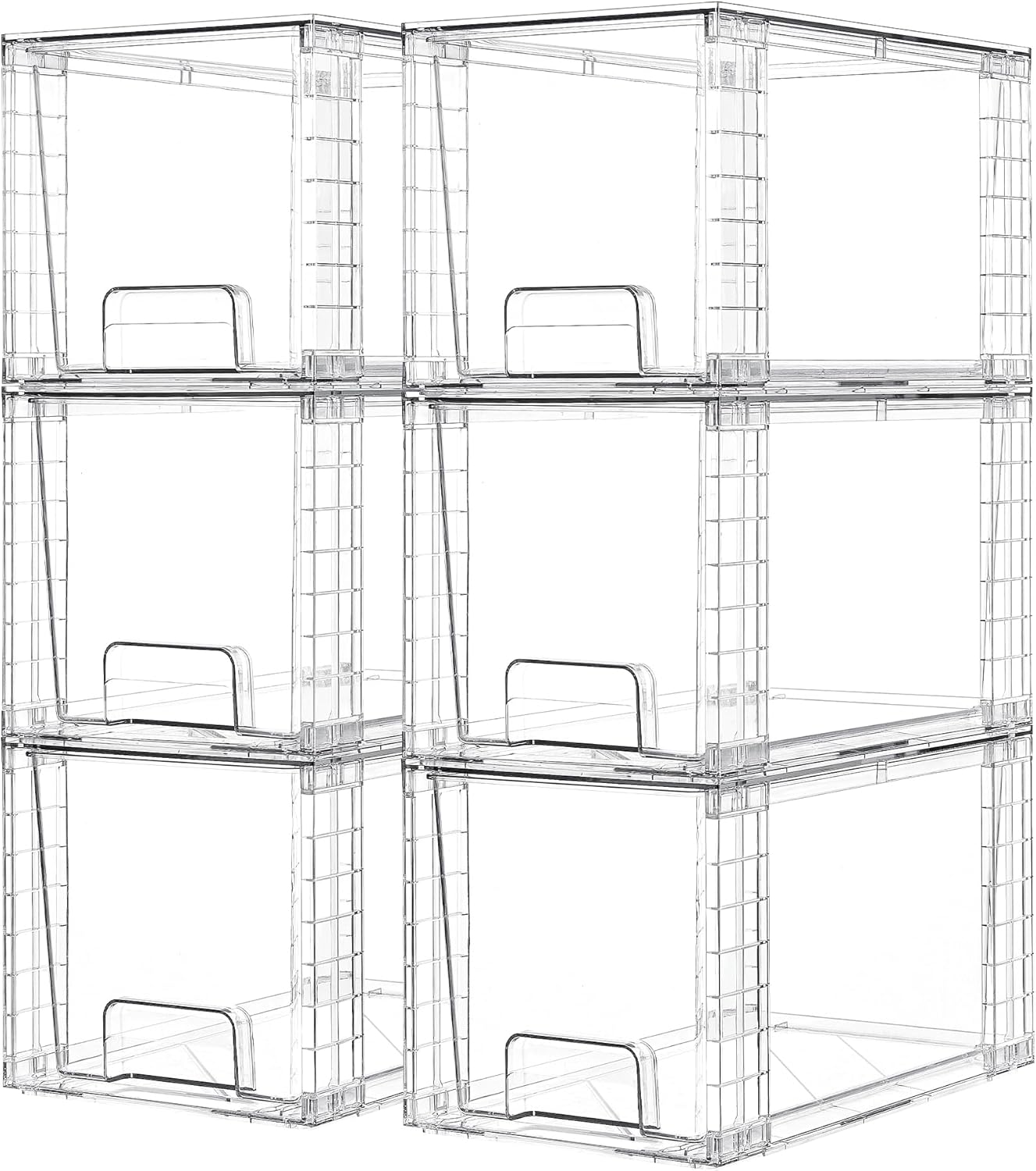 Vtopmart 6 Pack Large Stackable Storage Drawers for Home Use