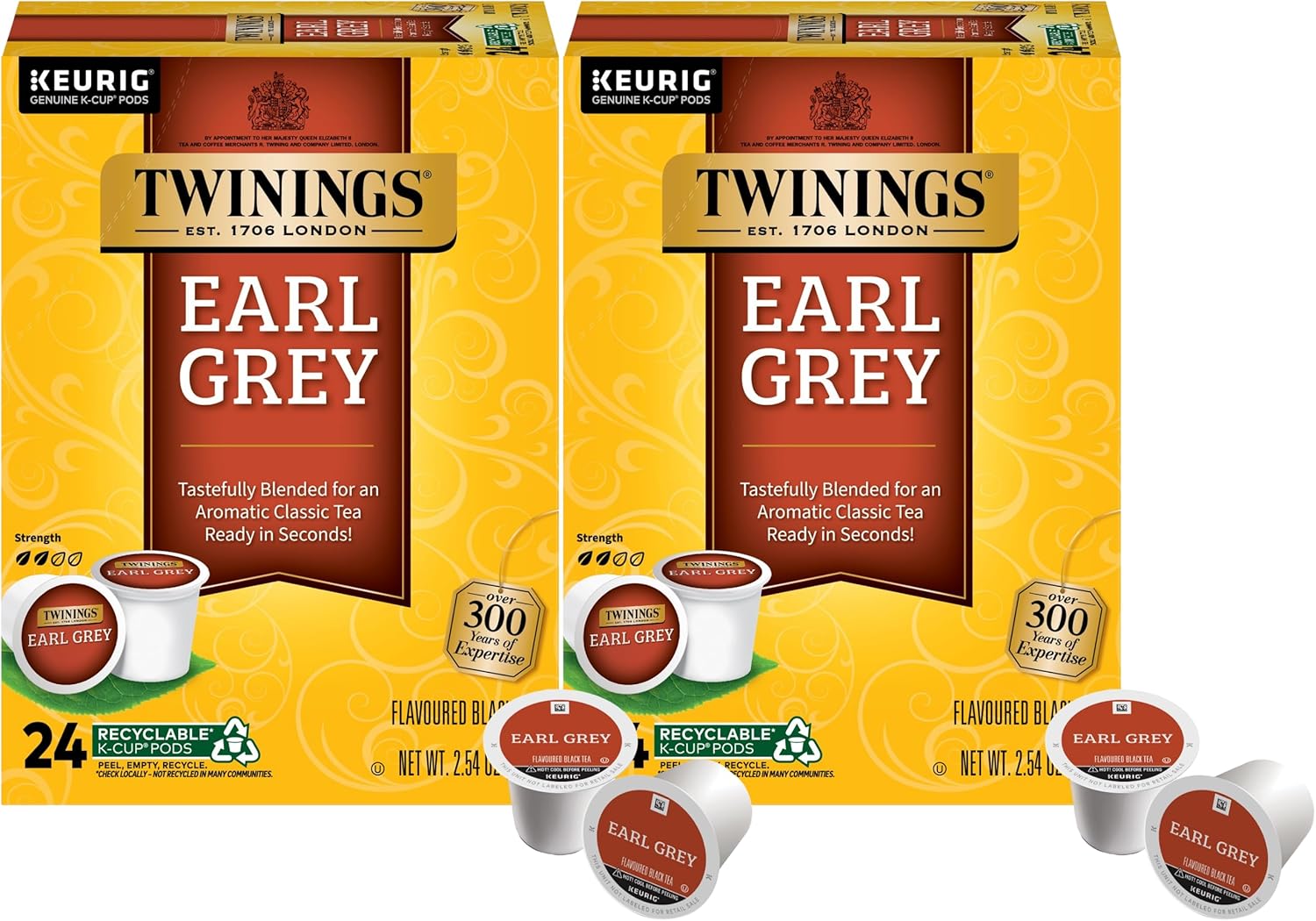 Twinings Earl Grey Black Tea K-Cup Pods for Keurig, 48 Count
