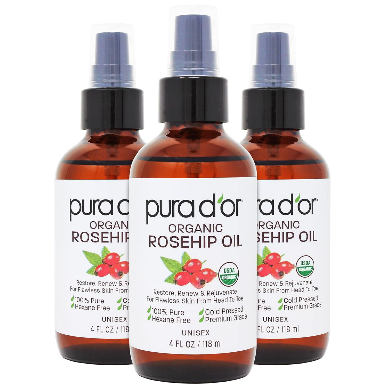 PURA D'OR Organic Rosehip Seed Oil Hair Relaxer for All