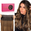 WENNALIFE Wire Hair Extensions 18 in Remy Human Hair - Natural Blend