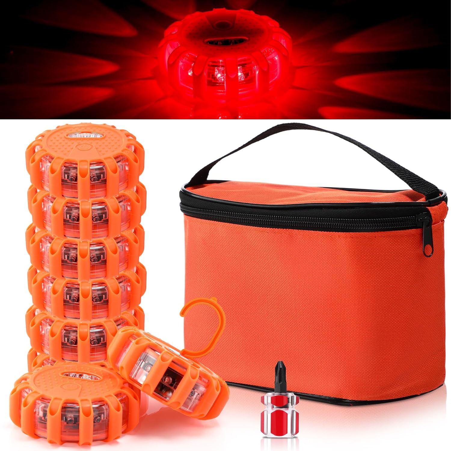 Tallew 8 Pack LED Road Emergency Lights for Safety and Security