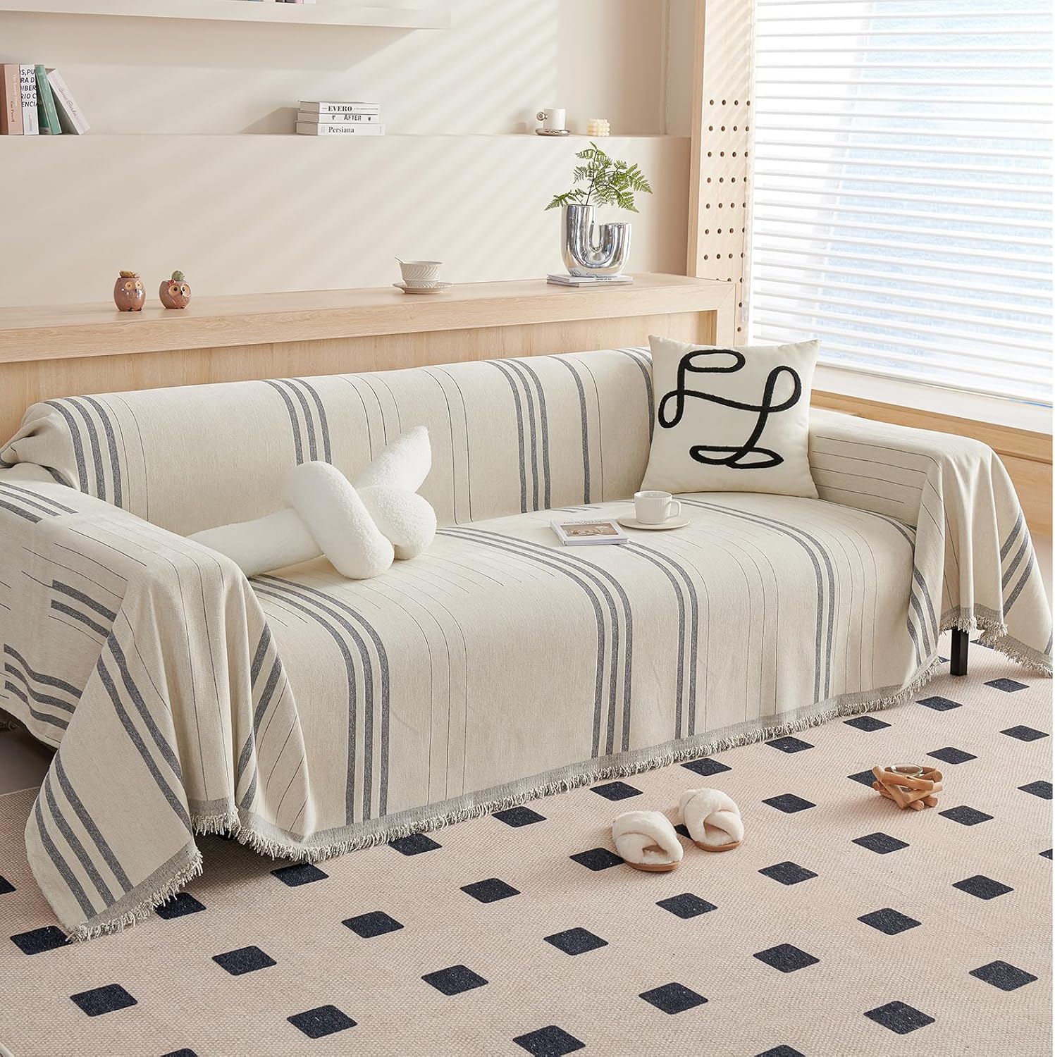 DREAMINGO Couch Cover Reversible Chenille for 3 Seat Sofa