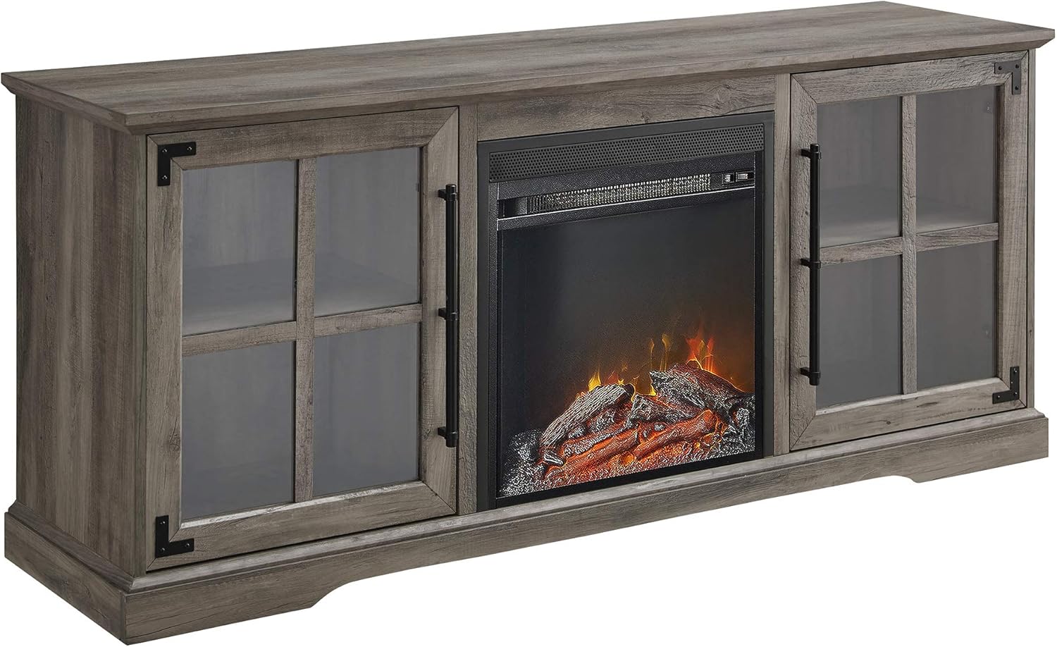 Rustic Fireplace TV Stand for TVs up to 65 - Grey