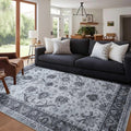 6x9 Ft Machine Washable Floral Area Rug - Thin Vintage Print