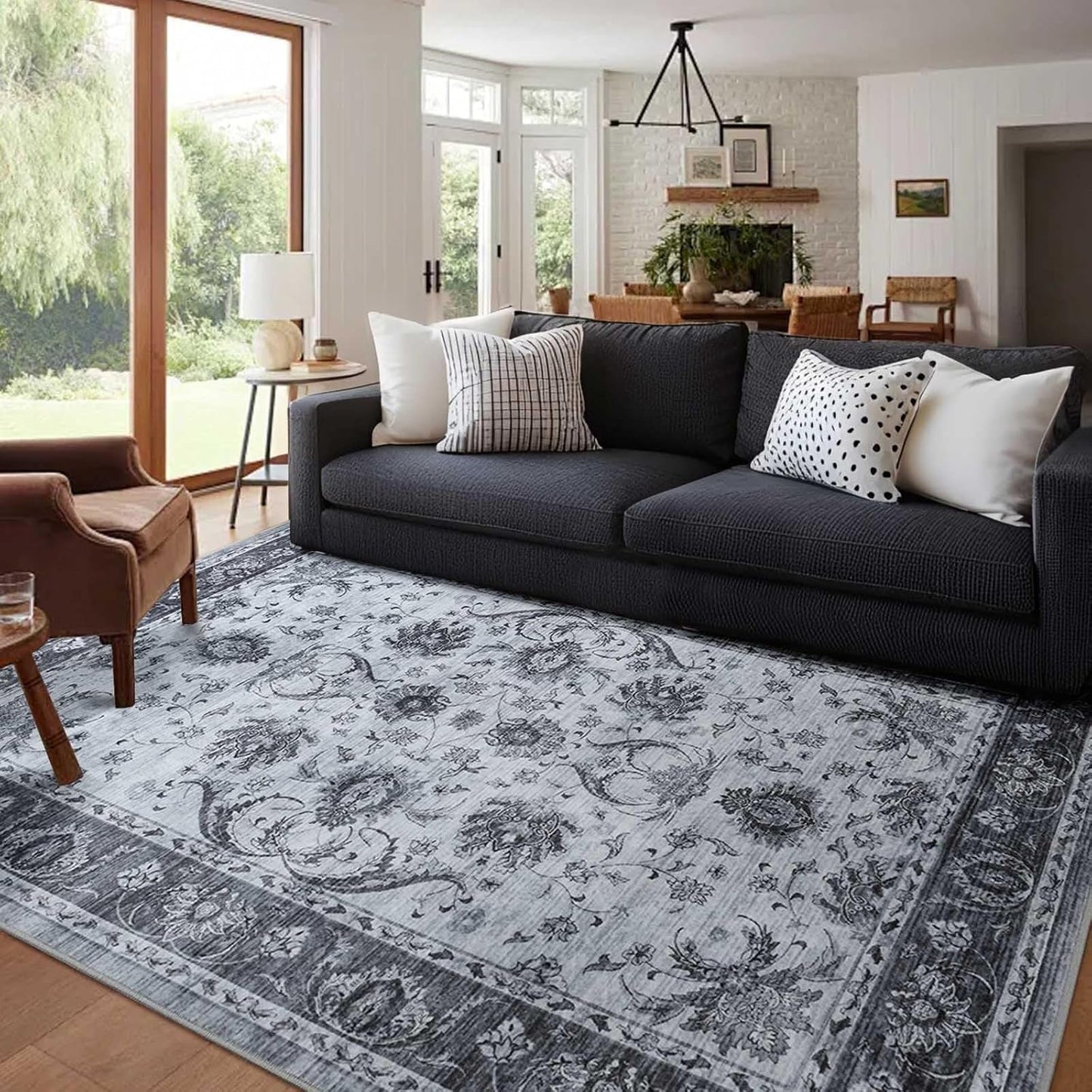 6x9 Ft Large Machine Washable Area Rugs for Living Room Decor