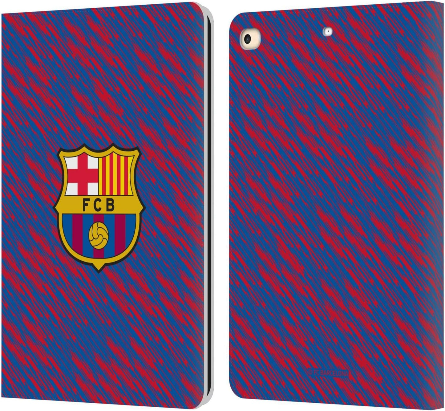 FC Barcelona Glitch Crest Leather Wallet Case for iPad 9.7 2017/2018