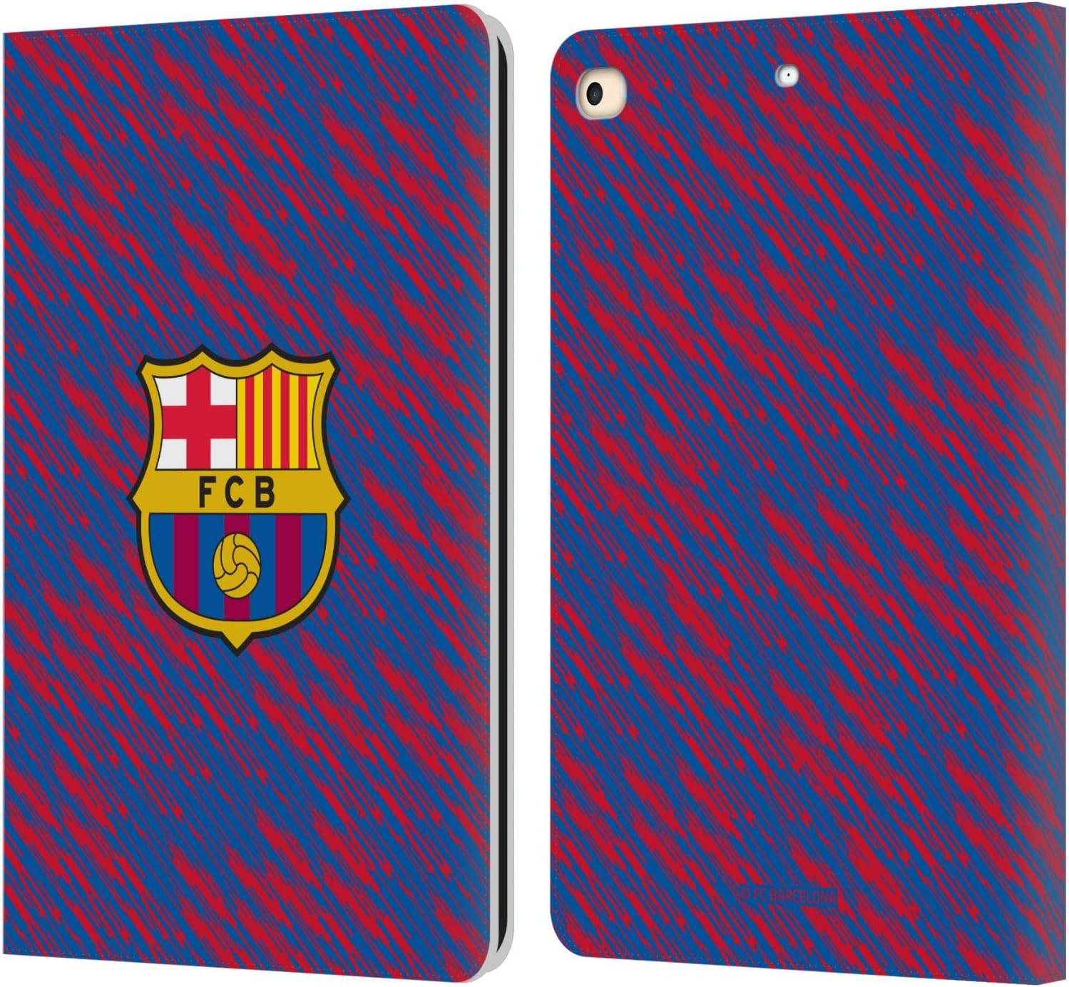 FC Barcelona Glitch Crest Leather Wallet Case for iPad 9.7 2017/2018