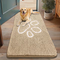 Dog Door Mat 48x30 in Beige - Absorbent Chenille Mud Trapper