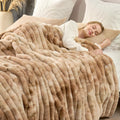 Cozy Bliss Faux Fur Throw Blanket for Couch - Luxuriously Soft 90 x 90