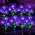 Halloween Solar Lights Outdoor Purple Spider Lily Flowers - 8 Pack