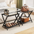 Bamboo Luggage Rack Set of 2 for Guest Room and Travel