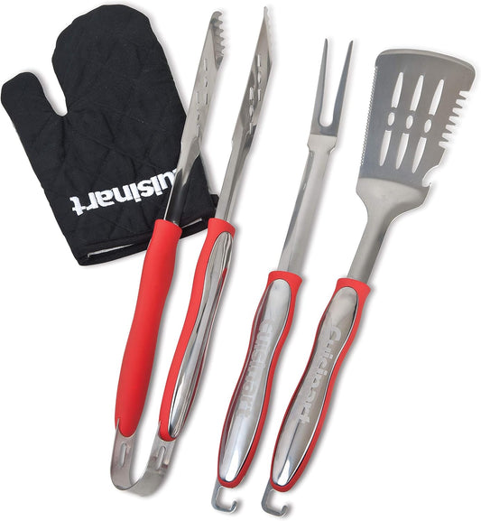 Cuisinart CGS-134 Grilling Tool Set with Grill Glove in Red