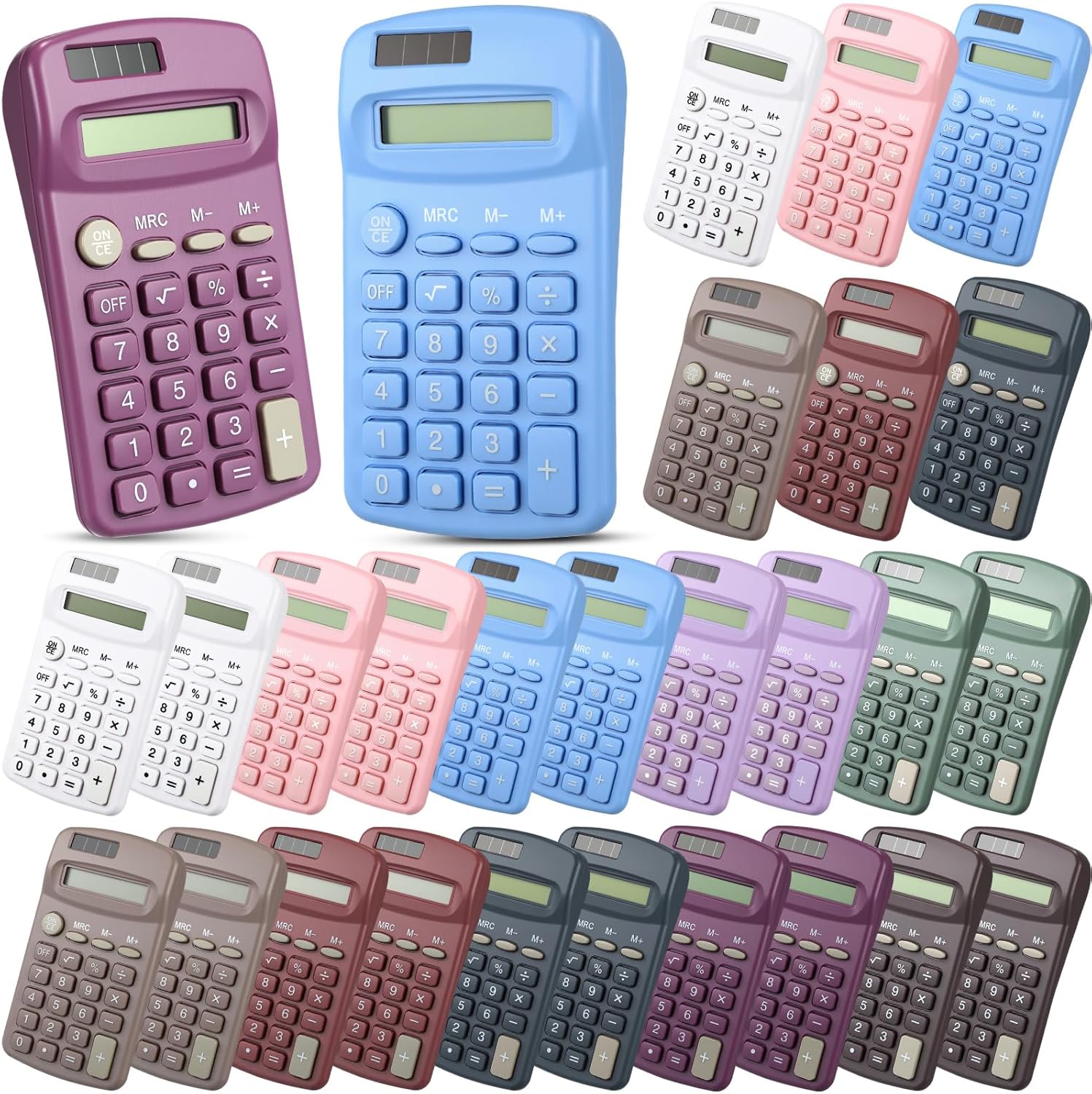Compact 30 Pack Mini Calculators - Ideal for Students & Home Office