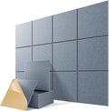 12 Pack Self-Adhesive Acoustic Panels 12in x 12in LightGray - Easy