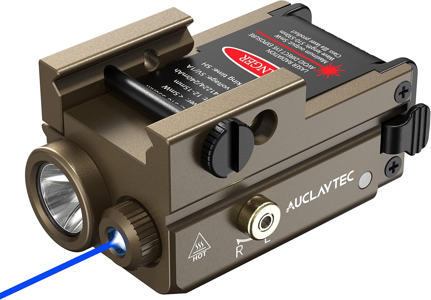 Pistol Flashlight Blue Laser Combo 420 Lumens Tactical Light