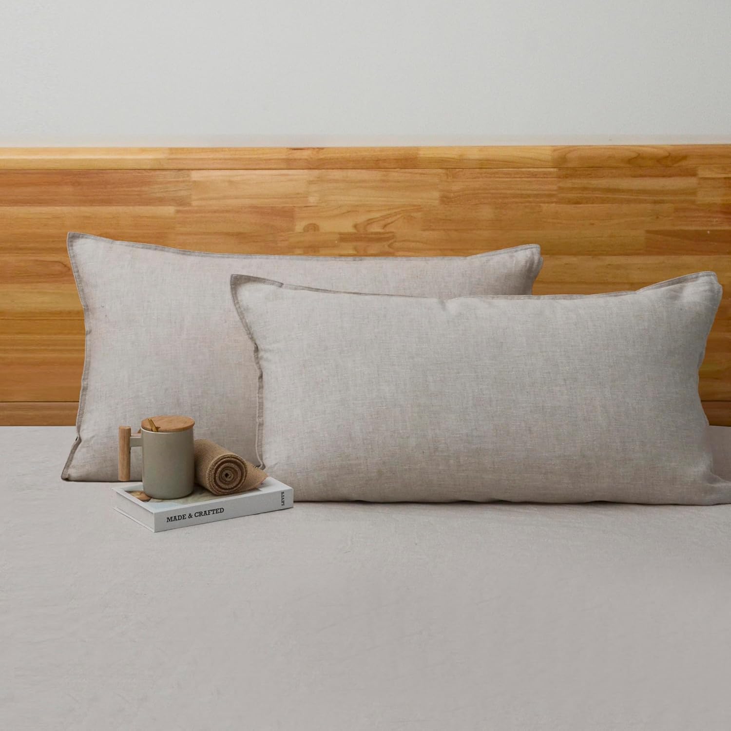 CHUFFED 100% French Linen Pillow Cases King Size Set