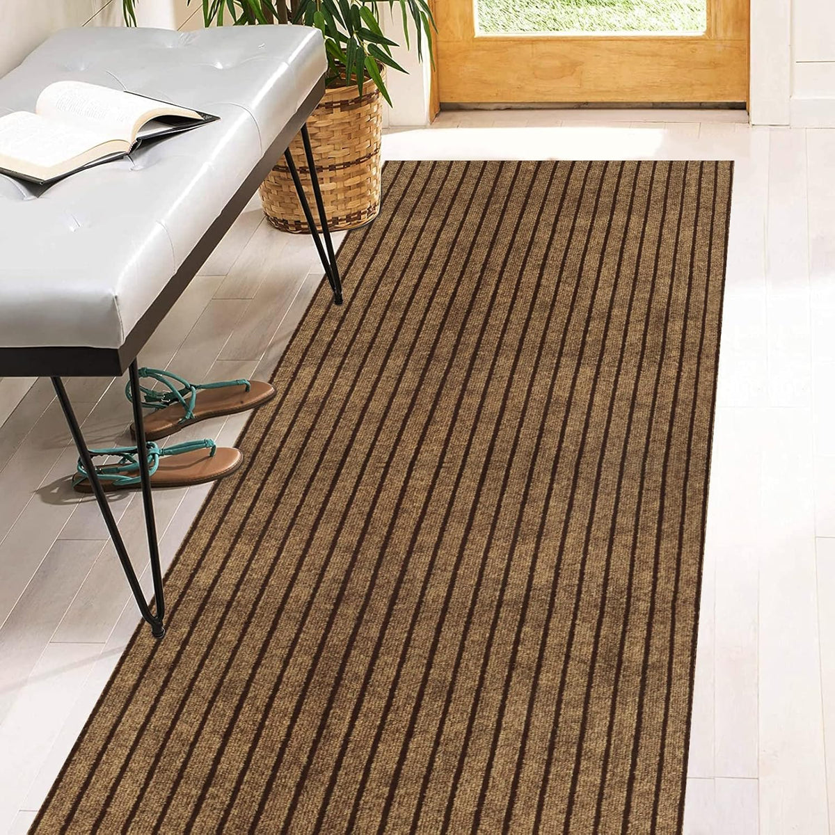 4ft x 44ft Runner Rugs with Rubber Backing for Indoor Outdoor Use