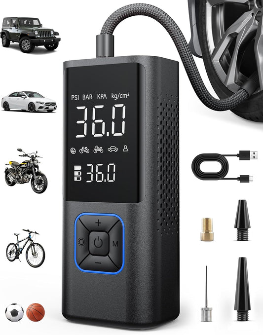 Powools Cordless Tire Inflator - Compact 150PSI Air Pump