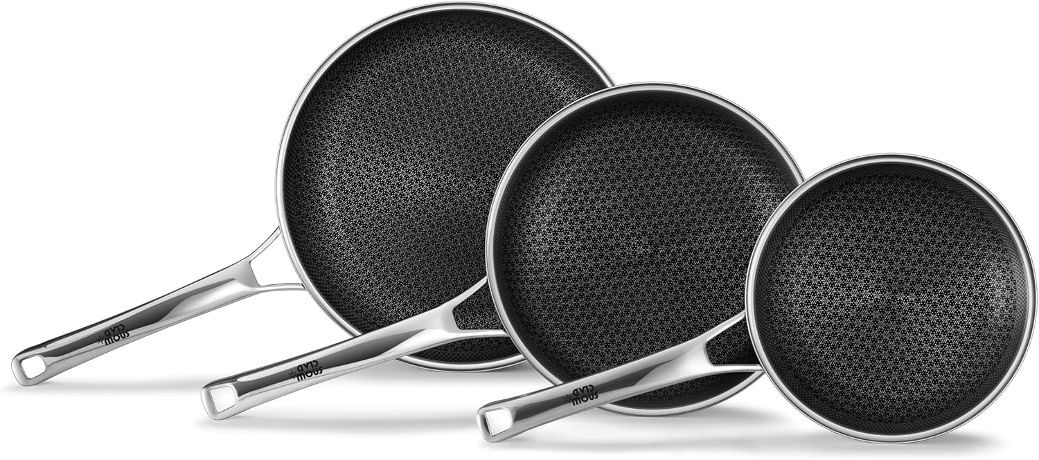 Nonstick Frying Pans Set for Cooking - 8, 10, 12 inch Skillets