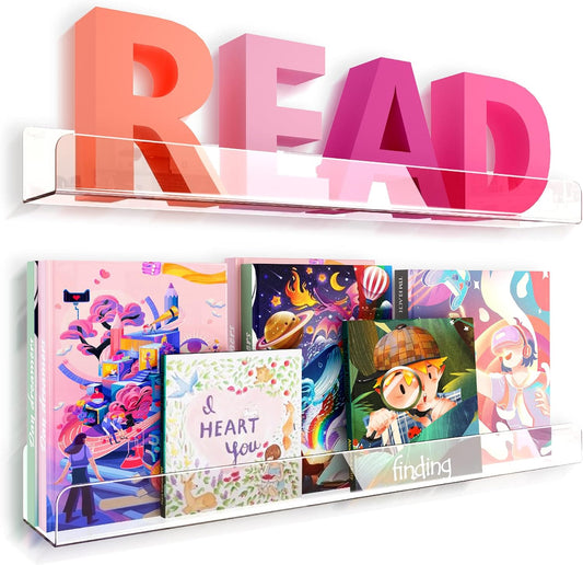 24 inches Wall Mounted Kids Bookshelf for Organized Reading
