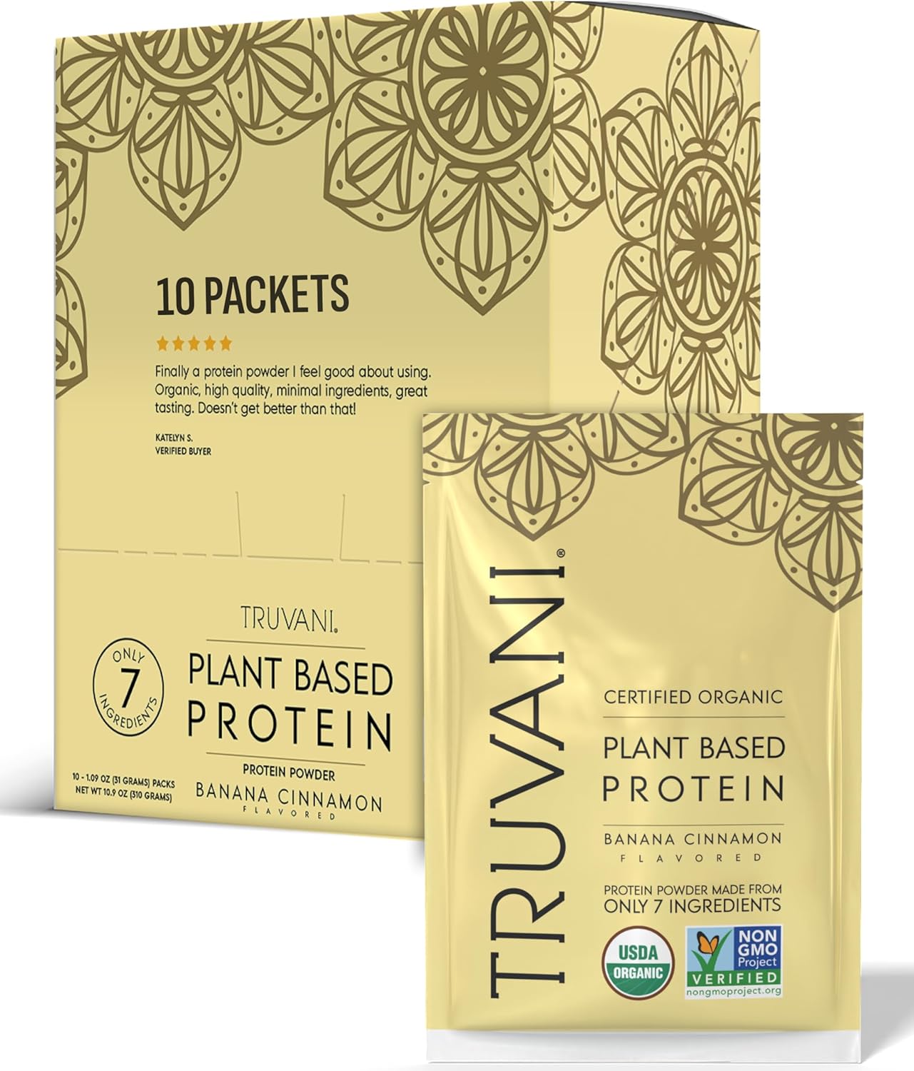 Truvani Vegan Pea Protein Powder | Banana Cinnamon Flavor