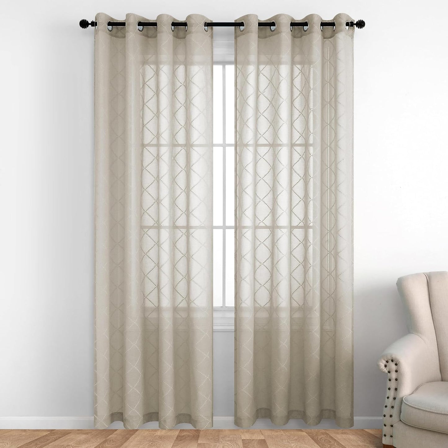 KOUFALL Brown Curtains 108 Inch Length for Modern Home Decor