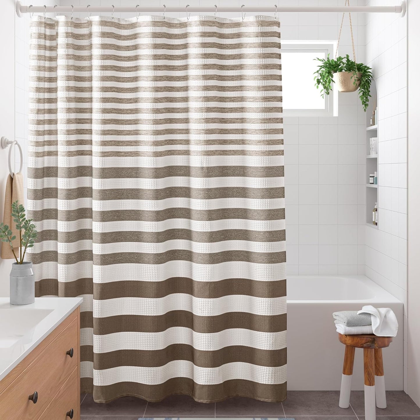 Madison Park Spa Waffle Weave Shower Curtain for Modern Bathrooms