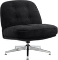 Criss Cross Chair Swivel Accent Chair Velvet Armless Wide Office Chair