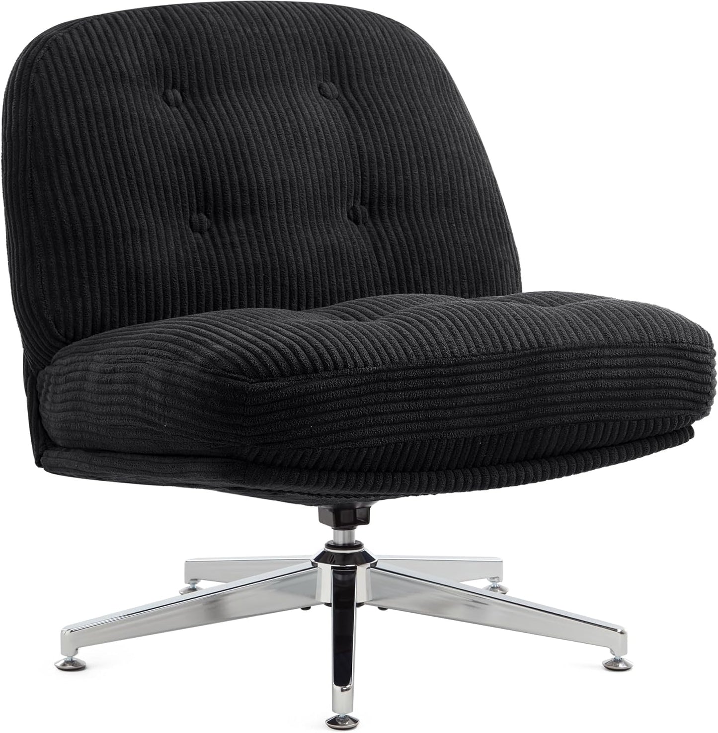 Swivel Velvet Accent Chair, Cross Leg Design, Office/Home, Black