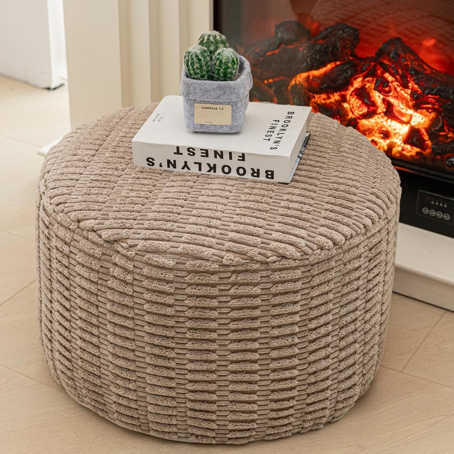 Comfortable Pouf Ottoman for Living Room and Decorative Use
