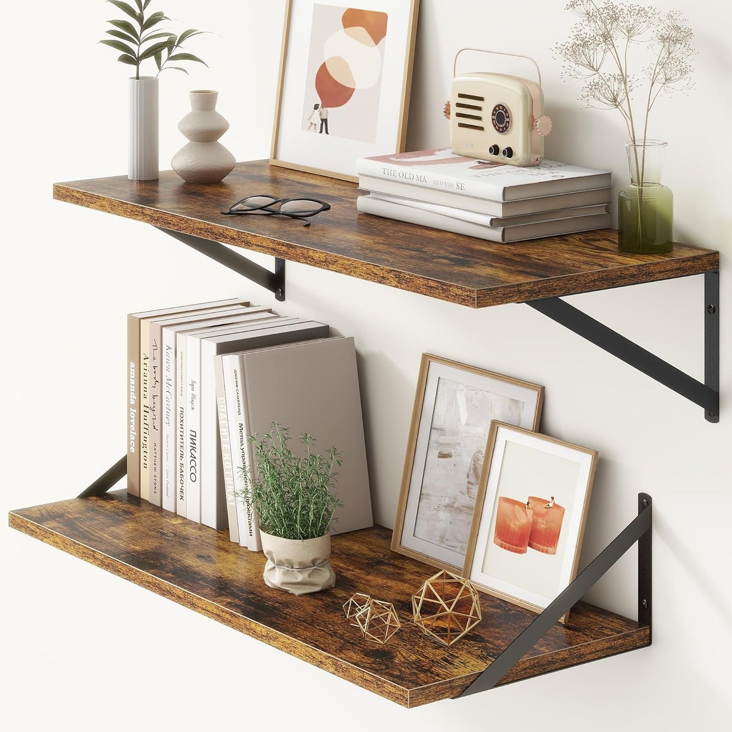 12 Inch Deep Floating Shelves for Rustic Home Decor and Storage