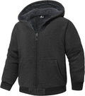 Boys Zip Up Hoodie Sherpa Lined Jacket - Warm Casual Outerwear
