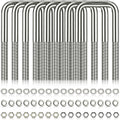 304 Stainless Steel Square U-Bolt Kit 1/2 in x 2 1/16 in x 4 3/4 in