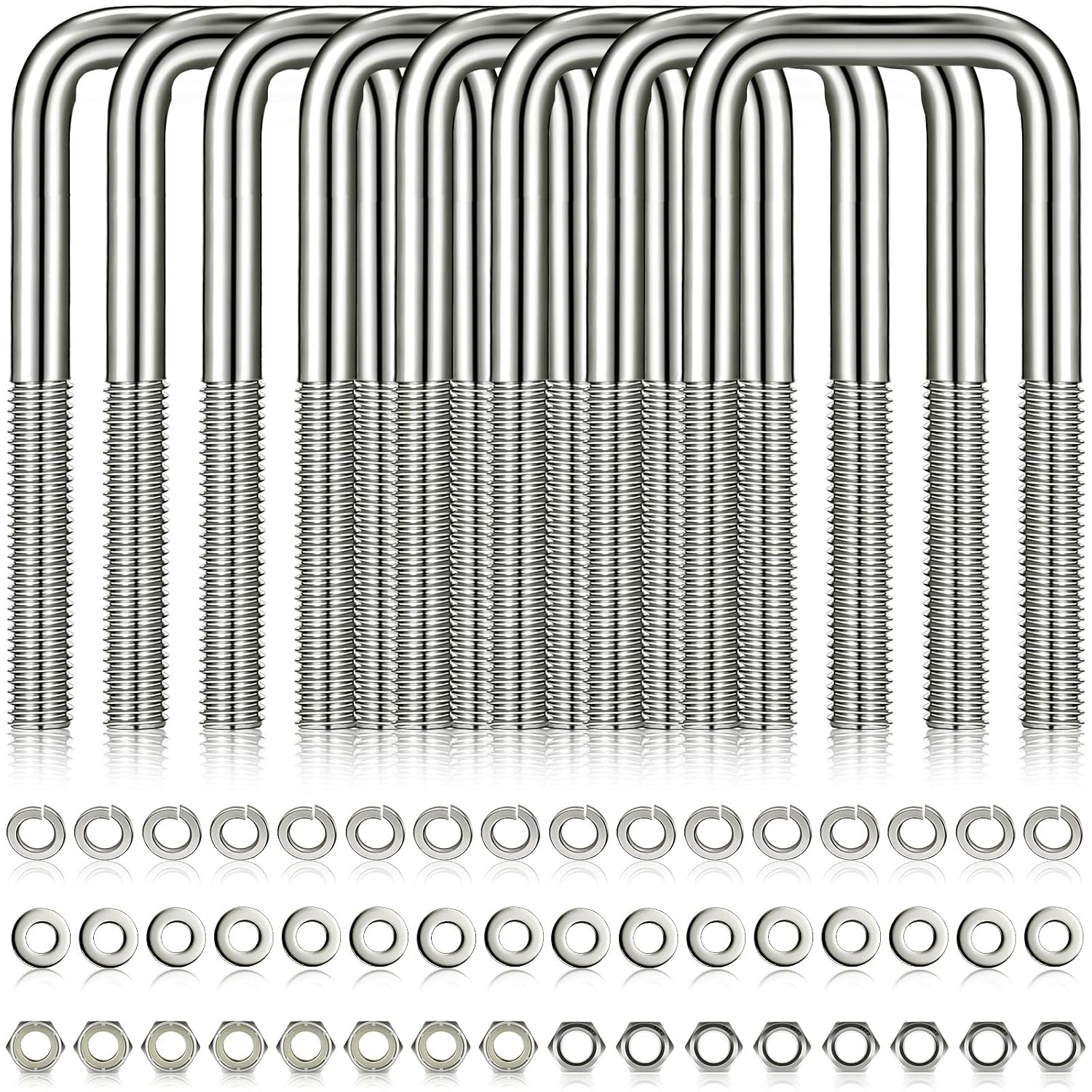 8 Pcs Heavy Duty Stainless Steel U-Bolts for Boat Trailers