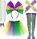 Mardi Gras Costume Accessory Set Tutu Skirt and Mask - Complete Party
