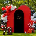 Black and Red Arch Cover 3 Set - Stretchy 4ft, 5ft, 6ft Backdrop