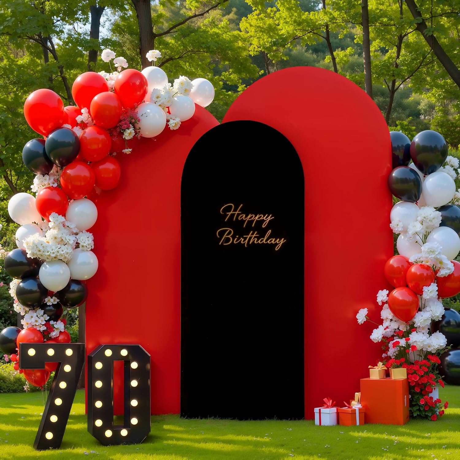 Black and Red Arch Cover Set of 3 for Stunning Party Decor