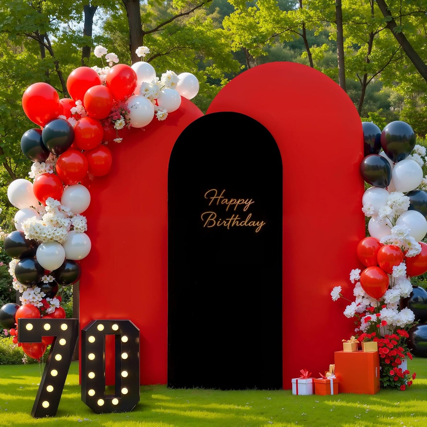 Black and Red Arch Cover Set for Stunning Party Backdrops