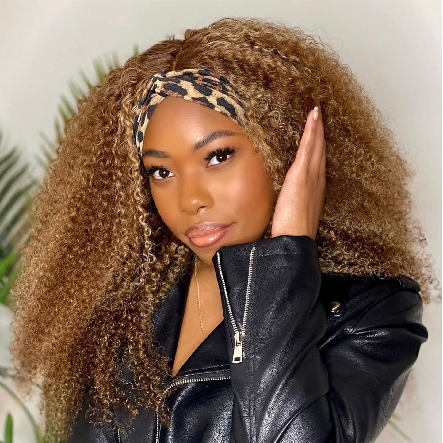 Ombre Highlight Headband Wig Human Hair for Black Women