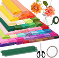 46 Colors Crepe Paper Rolls Kit - Complete Flower Making Set
