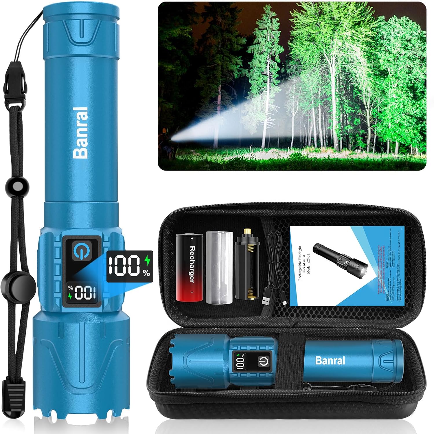 Rechargeable Flashlights High Lumens - Super Bright LED Tactical