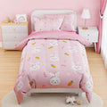 Rabbit Comforter Set Twin Size 68x86in for Kids - Cozy Microfiber